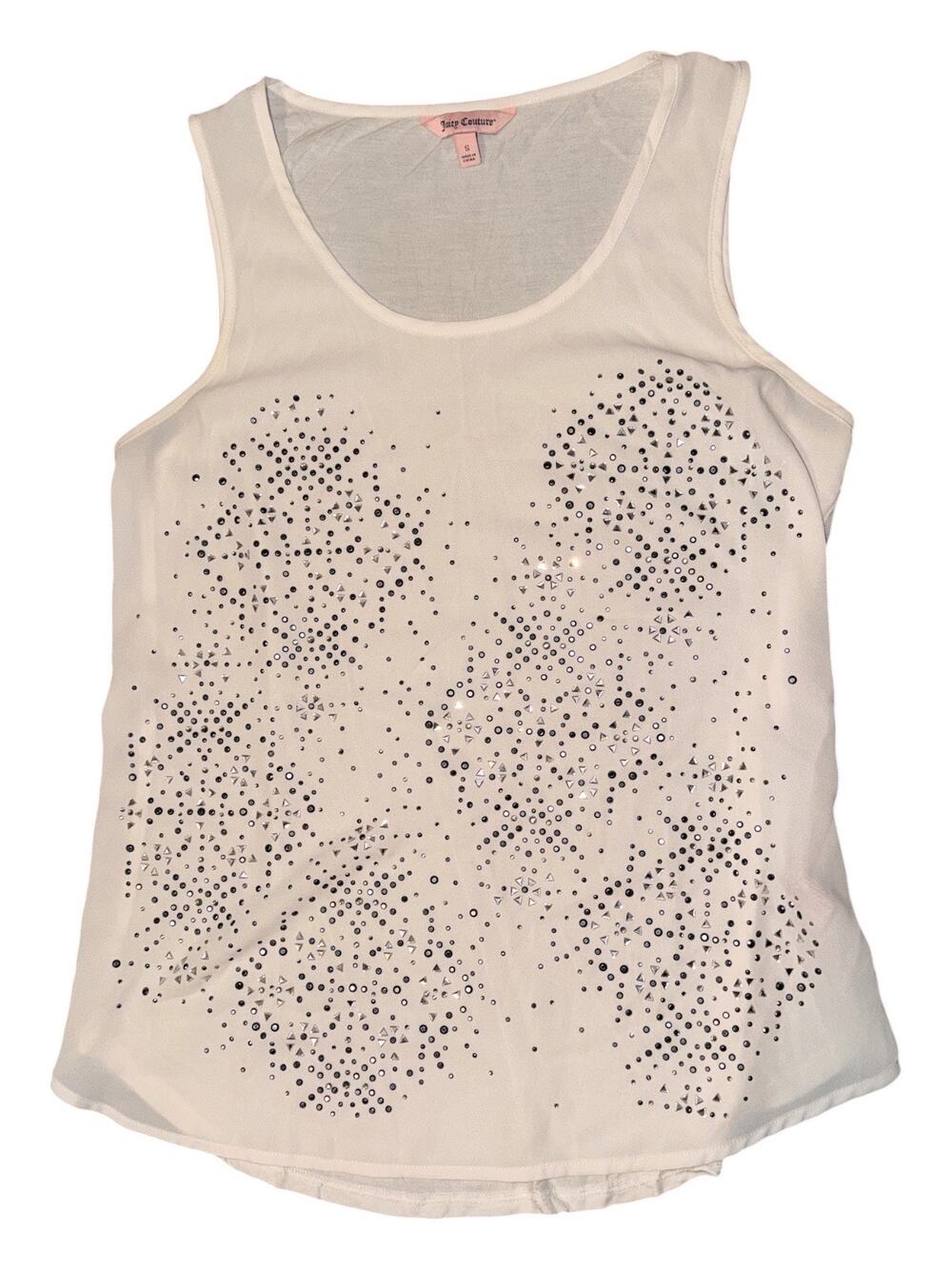 Juicy couture Women’s Small Rhinestone Embellished White Tank